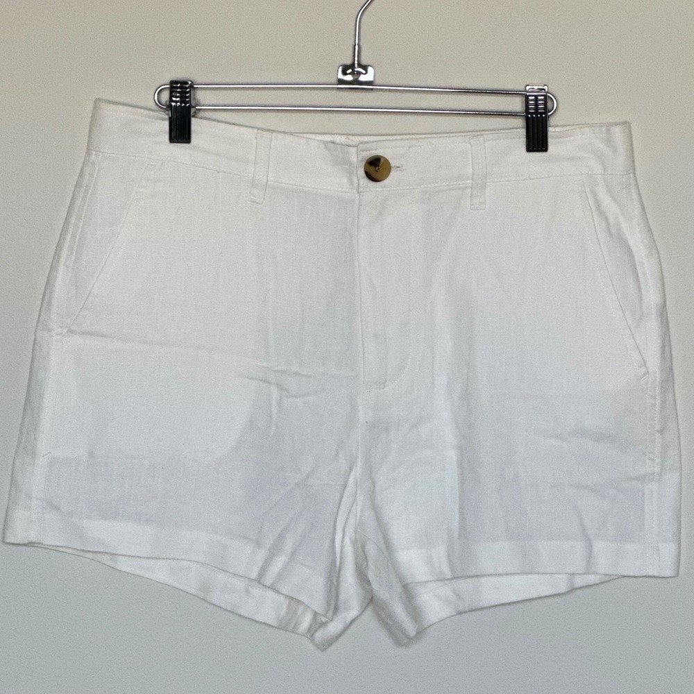 New, Free‎ Assembly Women's White Linen Blend Shorts Size 8 High Rise NWT